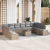 vidaXL Set Divano da Giardino con cuscino 11 pcs Beige polyrattan