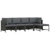 vidaXL Set Divani da Giardino 4 pz con Cuscini in Polyrattan Grigio