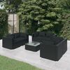 vidaXL Set Divani da Giardino 7 pz con Cuscini in Polyrattan Nero