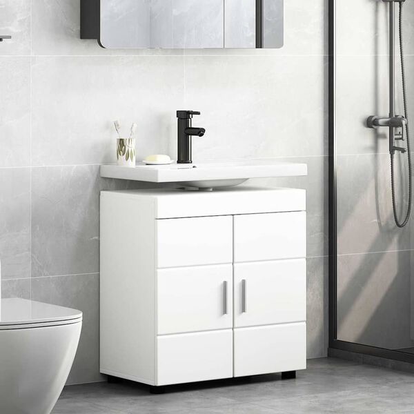 vidaXL Set di Armadi da Bagno TULUM Bianco 60 x 34 x 63 cm