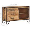 vidaXL Credenza 100x31x60 cm in Legno Massello di Mango Grezzo