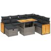vidaXL Set Divano da Giardino 8 pz con Cuscini Grigio in Polyrattan