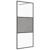 vidaXL Parete per Doccia Walk-in Vetro Trasparente ESG 100x195cm Nera
