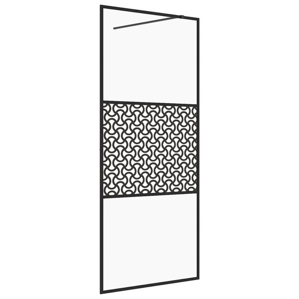 vidaXL Parete per Doccia Walk-in Vetro Trasparente ESG 100x195cm Nera