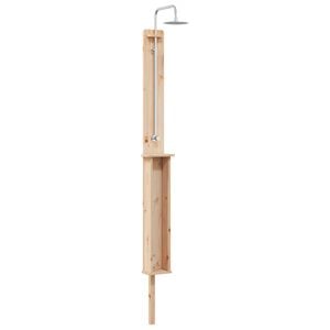 vidaXL Doccia da esterno 246 cm Legno massello di pino e acciaio inox