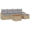 vidaXL Set Divano da Giardino 6 pz Beige Poly Rattan