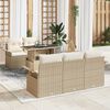 vidaXL Set Divano da Giardino con cuscino 6 pcs Beige polyrattan