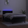vidaXL Letto a Molle con Materasso e LED Nero 100x200 cm in Velluto