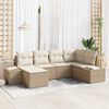 vidaXL Set Divano da Giardino 6 pcs Beige e Crema polyrattan