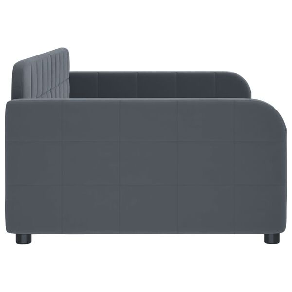 vidaXL Letto da Giorno Grigio Scuro 100x200 cm in Velluto