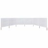 vidaXL Paravento a 6 Pannelli in Tessuto 800x120 cm Bianco Sabbia