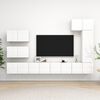 vidaXL Set di Mobili Porta TV 8 pz Bianco Lucido in Legno Multistrato