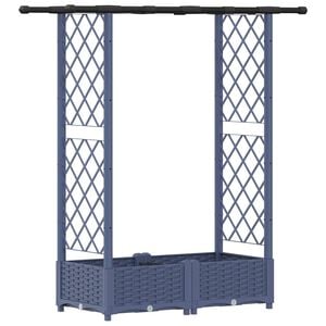 vidaXL Letto Rialzato con Griglia e Tetto Grigio 122,5 x 40 x 121 cm