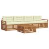 vidaXL Set di divani da esterno con cuscino 5 pcs Naturale e Crema
