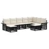 vidaXL Set Divano da Giardino 9 pz Nero e Bianco Crema polyrattan