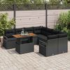 vidaXL Set Divano da Giardino con archiviazione 9 pcs Nero Poly Rattan