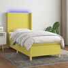 vidaXL Letto a Molle con Materasso e LED Verde 90x190 cm in Tessuto