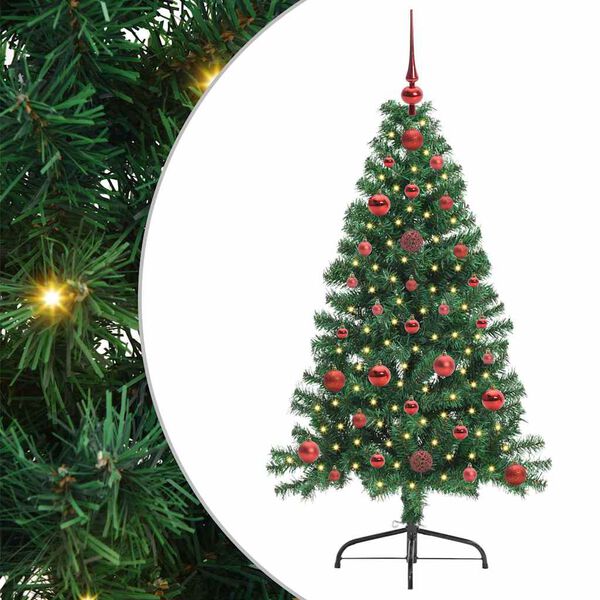 vidaXL Albero di Natale artificiale con luci integrate Verde 120 cm