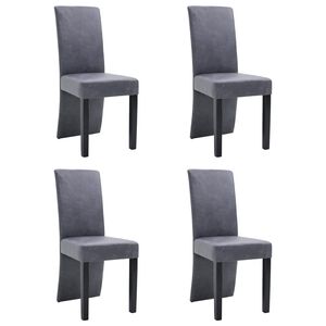 vidaXL Sedie da Pranzo 4 pz Grigie in Similpelle Scamosciata
