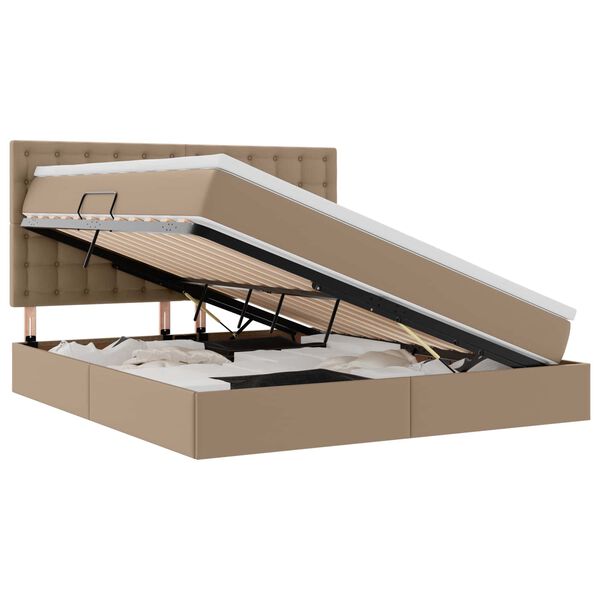 vidaXL Letto con contenitore e LED con led Cappuccino 180 x 200 cm