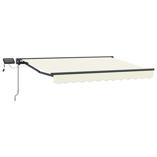 vidaXL Cornice per Tenda Manuale con LED Crema 2,5 x 2 m