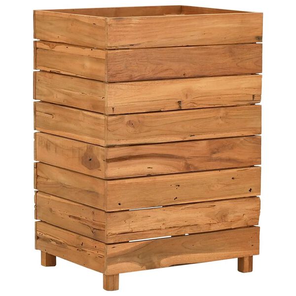 vidaXL Letto Rialzato 50x40x72 cm Legno di Teak di Recupero e Acciaio