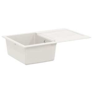 vidaXL Lavello Bianco 780 x 500 mm 80% Quarzo e 20% Resina