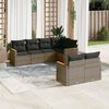 vidaXL Set Divani da Giardino 7 pz con Cuscini Grigio in Polyrattan