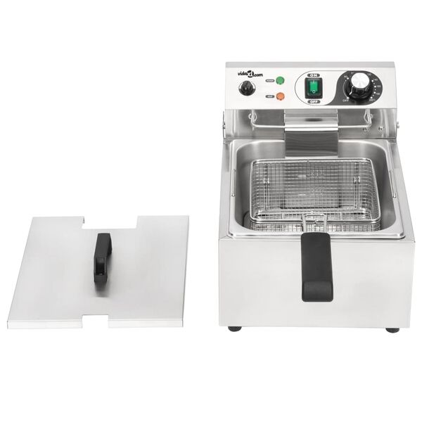 vidaXL Friggitrice Elettrica in Acciaio Inossidabile 10 L 3000 W