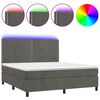 vidaXL Letto a Molle con Materasso e LED Grigio Scuro 180x200 cm