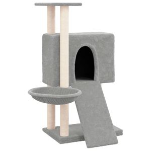 vidaXL Albero per Gatti con Tiragraffi in Sisal Grigio Chiaro 96 cm