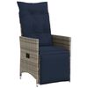 vidaXL Sedia da giardino reclinabile con cuscini grigia in polyrattan
