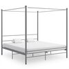 vidaXL Letto a Baldacchino Grigio in Metallo 180x200 cm