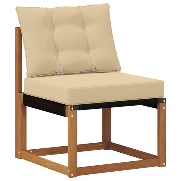 vidaXL Set di divani da esterno con cuscino 9 pcs Naturale e Beige