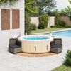 vidaXL Bordo per Spa Grigio in Polyrattan e Legno Massello di Acacia