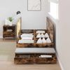 vidaXL Struttura letto con contenitore con cassetto Rovere fumé 100 cm