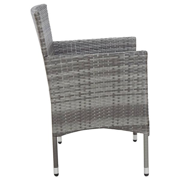 vidaXL Panchina da Giardino 105 cm in Polyrattan Grigio