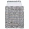 vidaXL Panchina con contenitore Bianco Lavato 110 x 40 x 50 cm Rattan