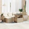 vidaXL Set Divani da Giardino 7 pz con Cuscini Beige in Polyrattan