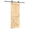vidaXL Porta scorrevole Naturale e Nero 80 x 210 cm