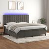 vidaXL Letto a Molle con Materasso e LED Grigio Scuro 200x200 cm