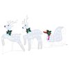 vidaXL Renne LED 3 pz Bianco Freddo 43 x 18 x 66 cm Tessuto
