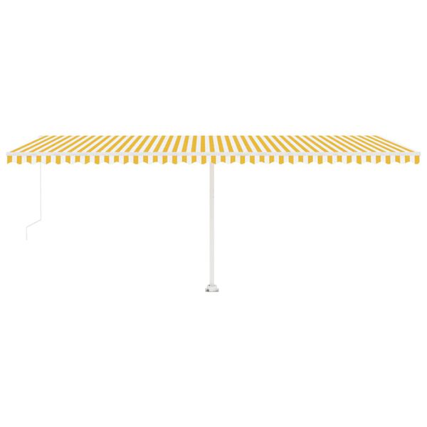 vidaXL Tenda da Sole Autoportante Manuale 600x350 cm Gialla Bianca