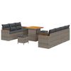 vidaXL Set Divano da Giardino 10 pz Grigio polyrattan