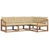 vidaXL Set di divani da esterno 4 pz Naturale e Beige