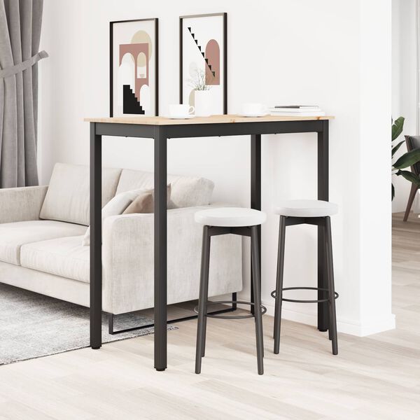 vidaXL Tavolo da bar Naturale 110 x 55 x 105 cm Pino massello