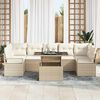 vidaXL Set Divano da Giardino 8 pcs Beige Poly Rattan