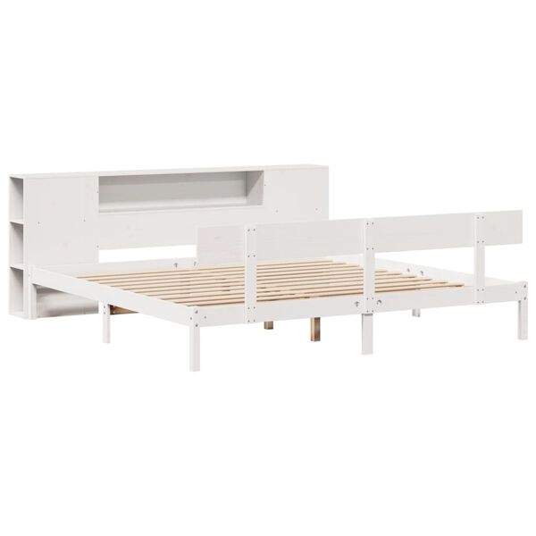 vidaXL Giroletto con Libreria senza Materasso 180x200 cm in Legno Pino