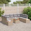 vidaXL Set Divano da Giardino 5 pcs Beige e Grigio Chiaro Polyrattan