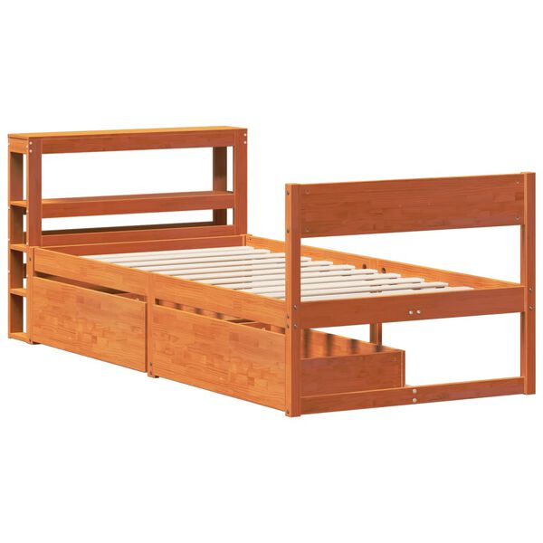 vidaXL Letto senza Materasso Marrone Cera 90x190 cm in Legno di Pino